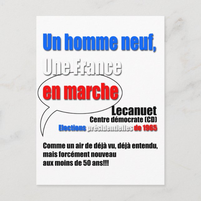 Cartão Postal Slogan En Marche (Frente)