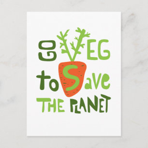 Cartão Postal Slogan Escrito À Mão De Vegan Com Carrot Postcard
