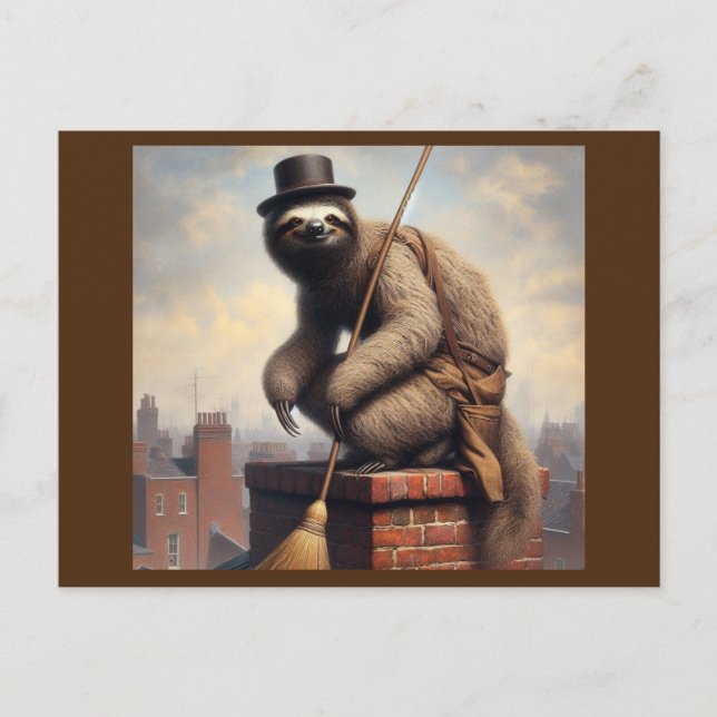 Cartão Postal Sloth Chimney Sweep (Frente)