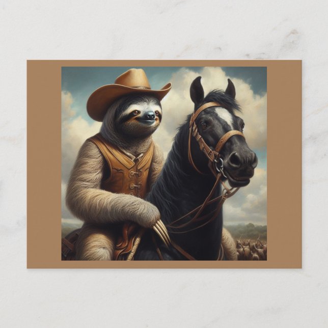 Cartão Postal Sloth Cowboy (Frente)