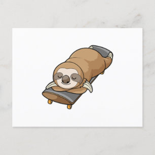 Cartão Postal Sloth dormindo com skate