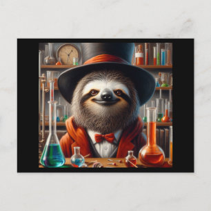 Cartão Postal Sloth Mad Scientist