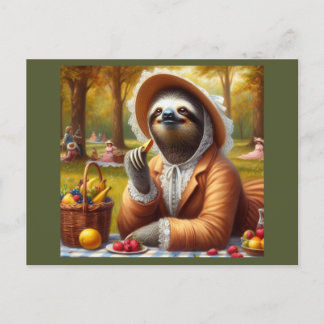 Cartão Postal Sloth Picnic