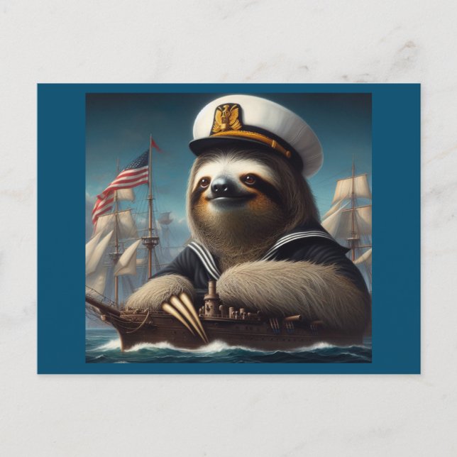 Cartão Postal Sloth Sailor (Frente)