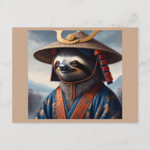 Cartão Postal Sloth Samurai