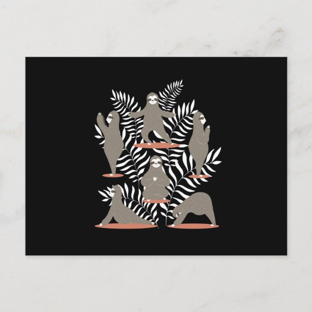 Cartão Postal Sloth Yoga Funny Sloth (Frente)