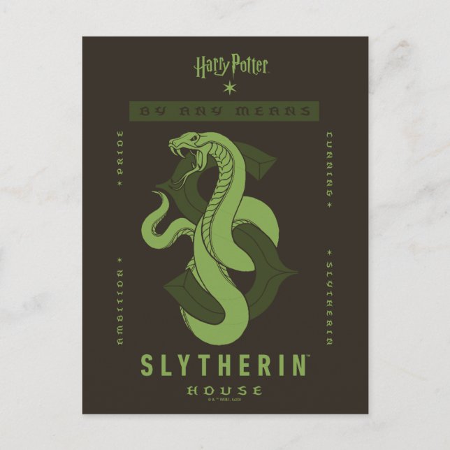 Cartão Postal SLYTHERIN™ House Por Qualquer Meio (Frente)
