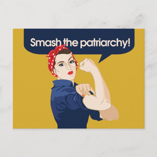 Cartão Postal Smash the Patriarchy Feminist Saying (Frente)