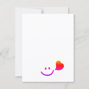 Cartão Postal Smiley face bonito com coração - Mínimo e feliz vi