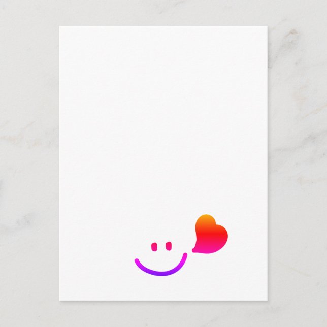 Cartão Postal Smiley face bonito com coração - Mínimo e feliz vi (Frente)