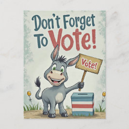Cartão Postal Smiling Patriotic Donkey Vote Reminder