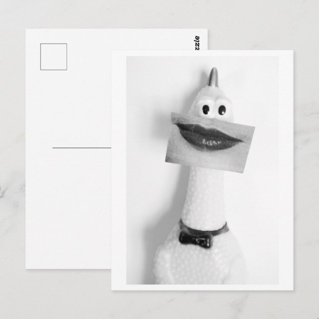 Cartão Postal Smiling Rubber chicken - Smile  (Frente/Verso)