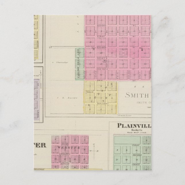 Cartão Postal Smith Center, Gould City, Motor, Webster, Kansas (Frente)