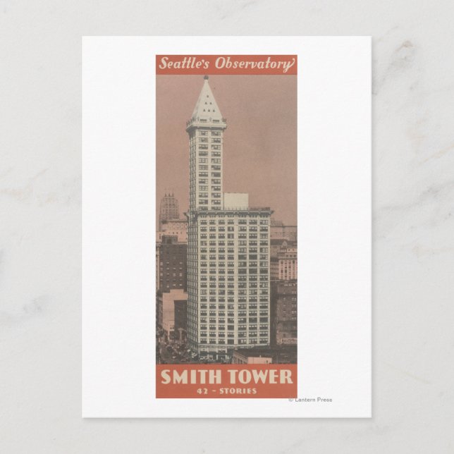 Cartão Postal Smith Tower, Observatório de Seattle (Frente)