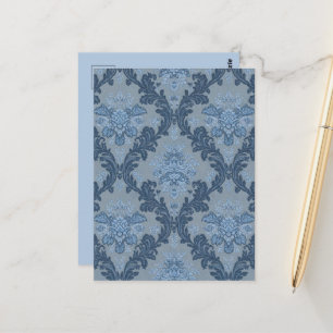 Cartão Postal Smokey Azul Slate Soft Azul Pó Azul Elegante Damas