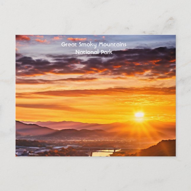 Cartão Postal Smokey Mountain, como visto de Knoxville, Tennesse (Frente)