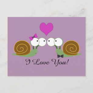 Cartão Postal Snail Love