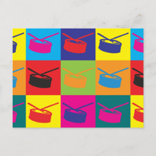 Cartão Postal Snare Drum Pop Art
