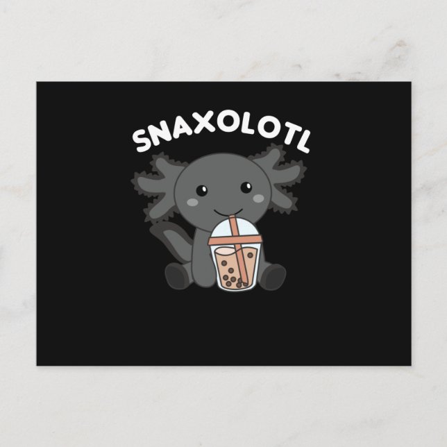 Cartão Postal Snaxolotl Axolotl Bubble Tea Amadurece Animais Doe (Frente)
