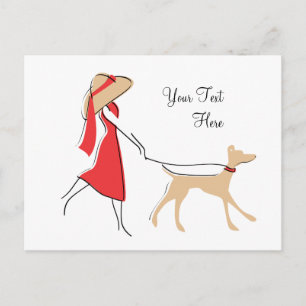 Cartão Postal Snazzy Dog Walker