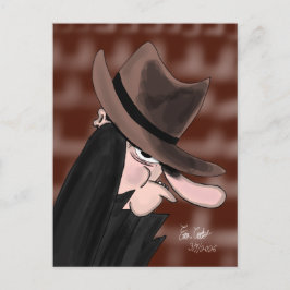Cartão Postal Sneaky villain cartoon character