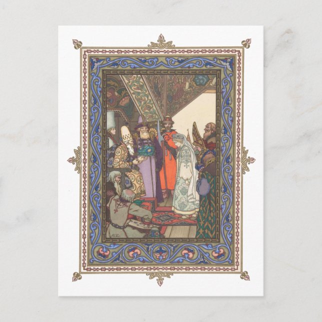 Cartão Postal Snegurochka antes de Tsar Berendei (Frente)