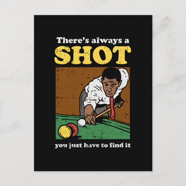 Cartão Postal Snooker de Bilhar Retro (Frente)