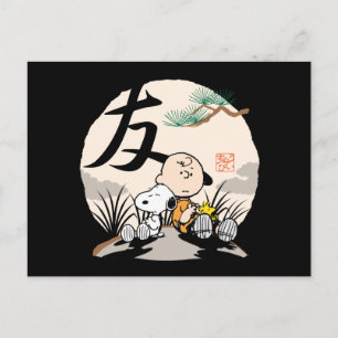 Cartão Postal Snoopy, Charlie Brown e Woodstock - Amigo