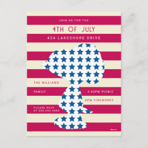 Cartão Postal Snoopy Vintage Estrelas & Listras