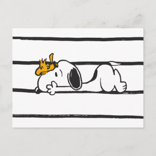 Cartão Postal Snoopy & Woodstock   Sorriso Rindo