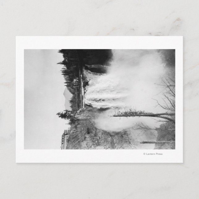 Cartão Postal Snoqualmie, WA - Fotografia Falls and Lodge (Frente)