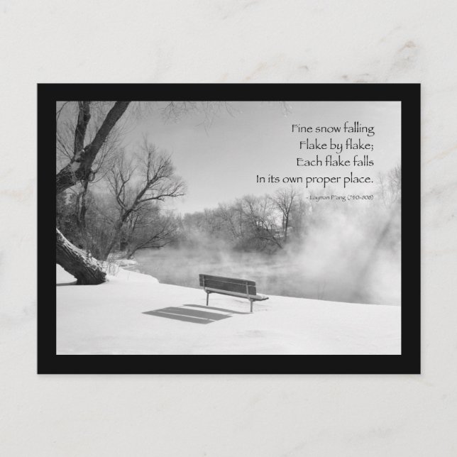 Cartão Postal Snow Bench em Silêncio (Frente)