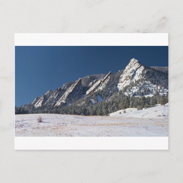 Cartão Postal Snow Dusted Flatirons Boulder Colorado Panorama (Frente)