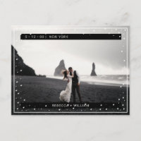 Snow Flakes Winter Photo Save the Date Invitation