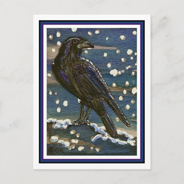 Cartão Postal Snow Raven (Frente)