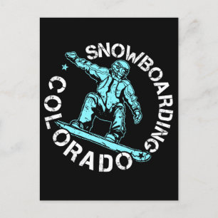 Cartão Postal Snowboard Colorado Snowboarder Souvenir