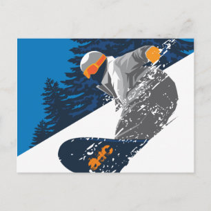Cartão Postal Snowboard, Montanha, esportes radicais
