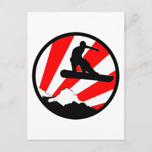 Cartão Postal snowboard : raios vermelhos