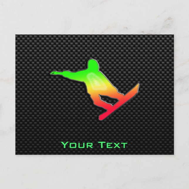Cartão Postal Snowboard Sleek (Frente)