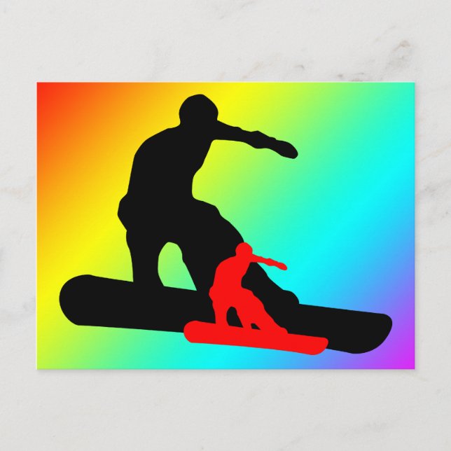 Cartão Postal snowboard : sombra (Frente)