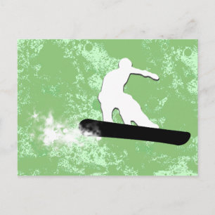 Cartão Postal snowboard. trilha de pó.