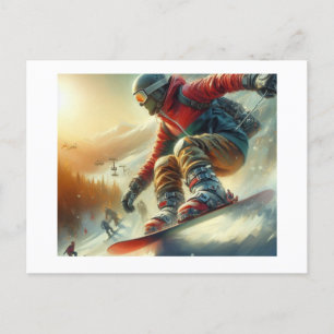 Cartão Postal Snowboarder,