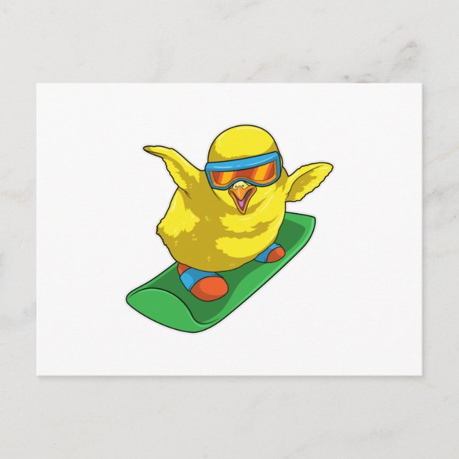 Cartão Postal Snowboarder Crianças Snowboard (Frente)