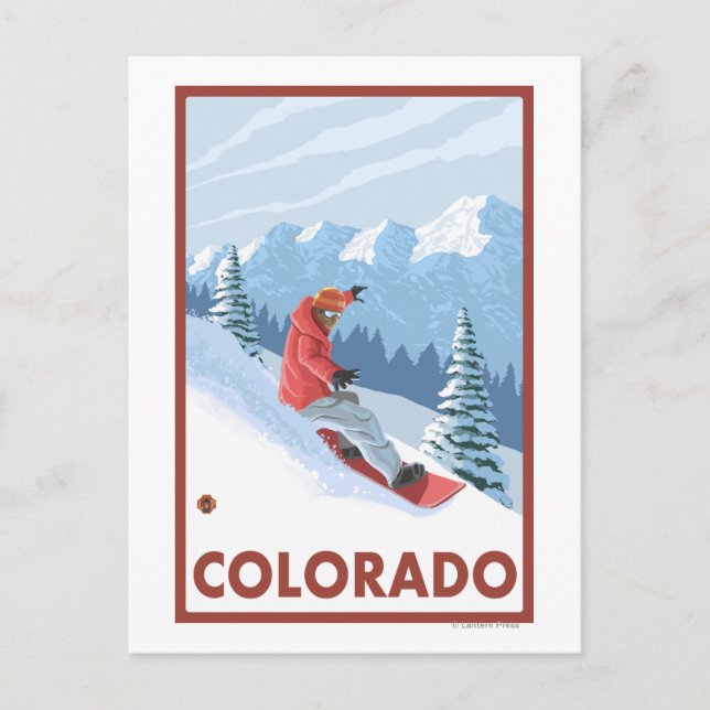 Cartão Postal Snowboarder SceneColorado (Frente)