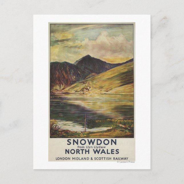 Cartão Postal Snowdon Mountain View Poster (Frente)