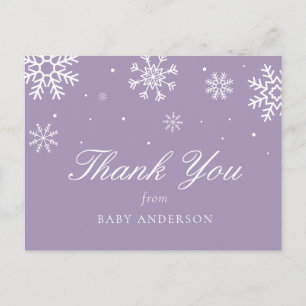 Cartão Postal Snowflake Baby Está Frio Lá Fora Obrigado