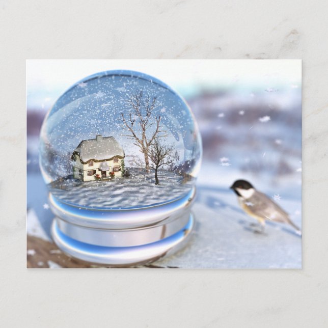 Cartão Postal Snowflake Globe Postcard (Frente)