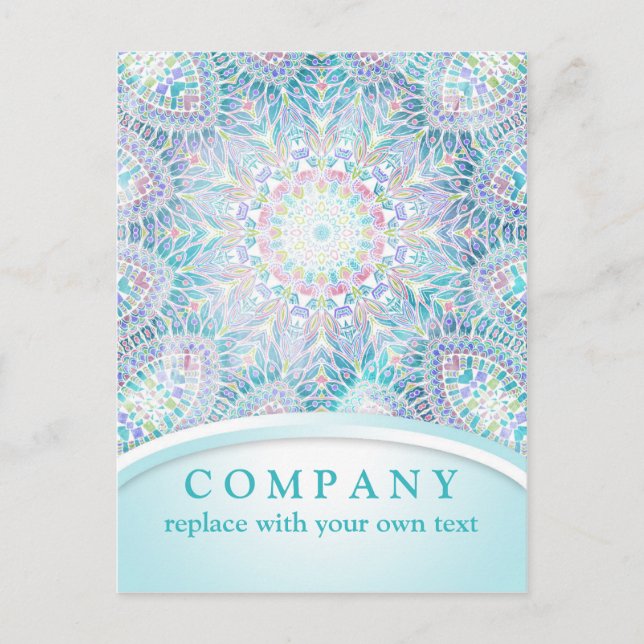 Cartão Postal Snowflake Mandala (Frente)