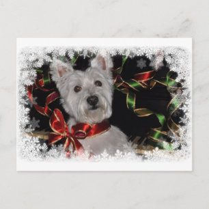 Cartão Postal Snowflake Westie