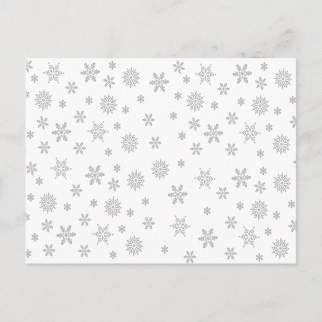 Cartão Postal Snowflakes Pattern on White (Frente)
